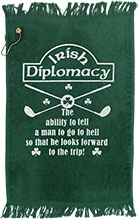 Diplomacy Green Golf Towel